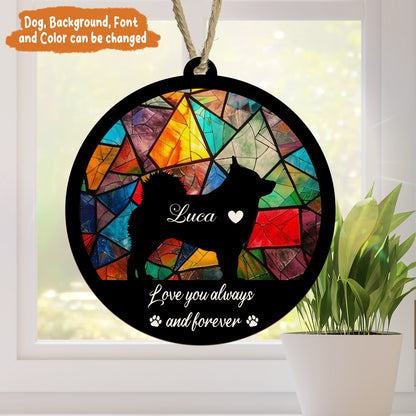 Petthouse | Personalized Loss Of Pet Sympathy Gift Suncatcher Window Hanging, Dog Memorial Suncatcher