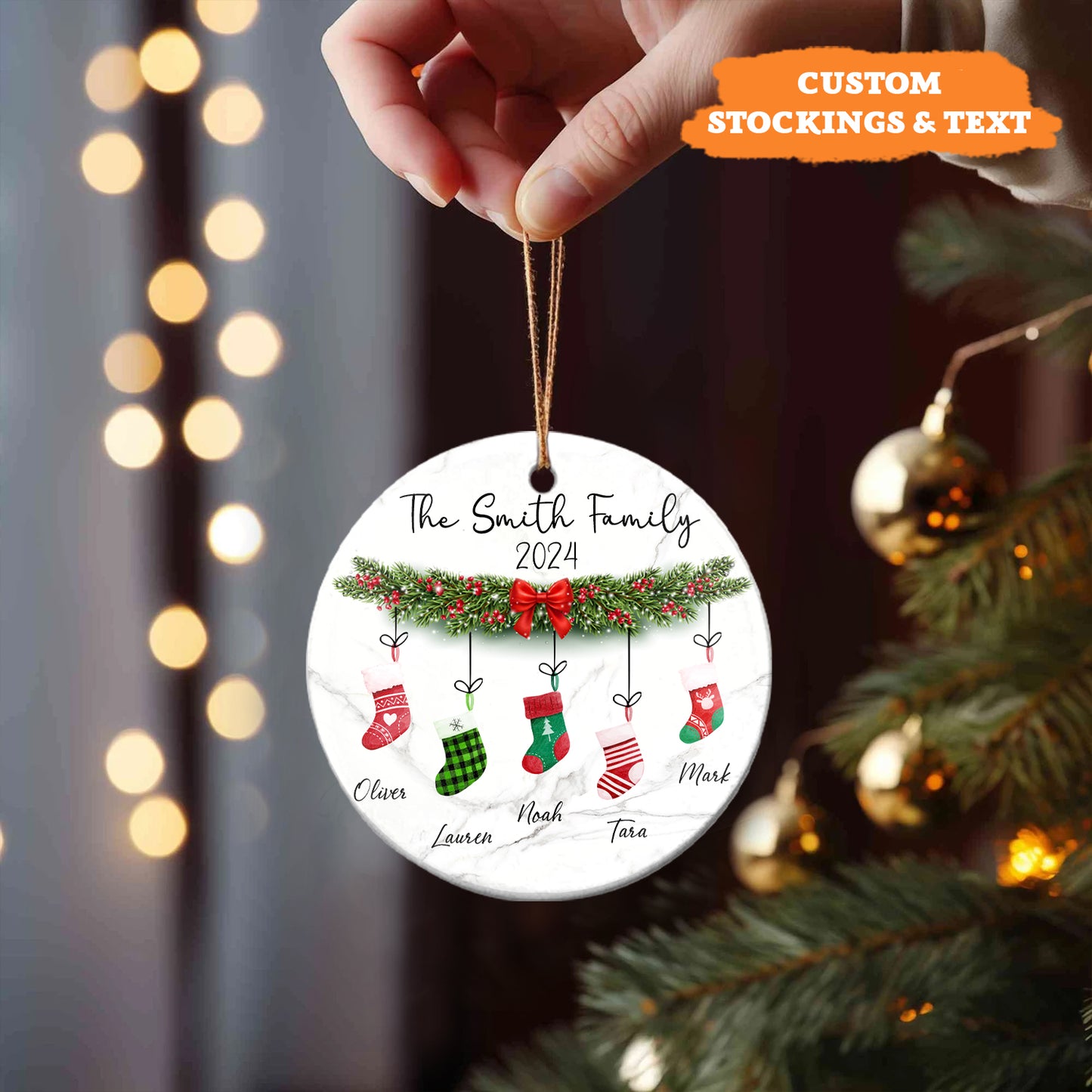 Petthouse | Personalized Family Christmas Ornament, Family Stocking Ornament, New Family Christmas Gift 2025