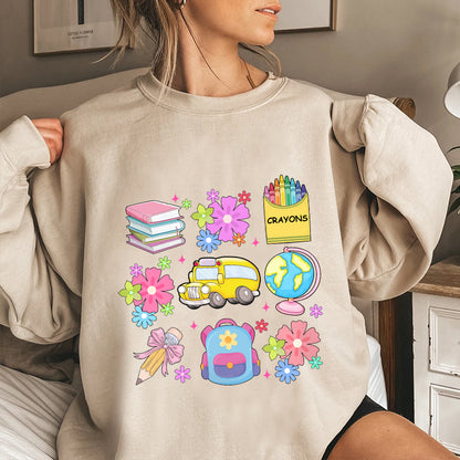 Petthouse | Coquette Teacher Back To School Shirt, School Bus Books Shirt, First Day Of School Shirt