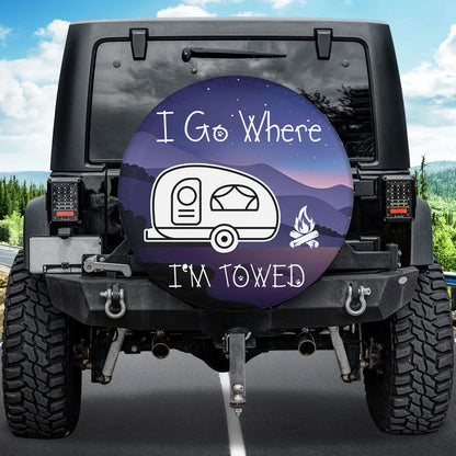 Petthouse | Caravan Car Night Camping Spare Tire Covers I Go Where I'm Towed Truck Cover Universe Seasonal