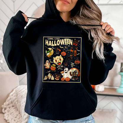 Petthouse | Long Live Halloween Shirt, Vintage Retro Halloween Shirt, Spooky Season, Pumpkin Black Cat