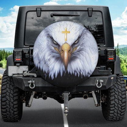 Petthouse | American Eagle Cool Universal Spare Tire Cover Jesus Cross Christian Catholic With Backup Camera Hole