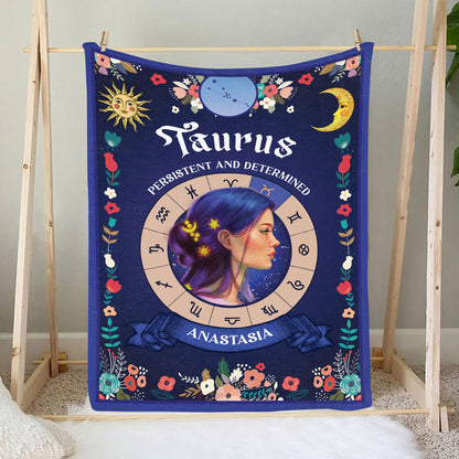 Petthouse | Customized Taurus Fleece Blanket To Wife, Persistent And Determined Throw Blanket To Best Friend