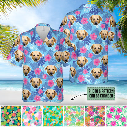 Customized Photo Hawaiian Shirt, Dog Cat Photo Hawaiian Shirts, Funny Button Down Shirt, Tropical Hawaiian Shirt & Shorts
