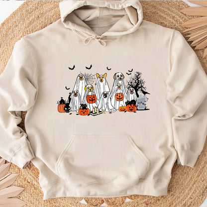 Petthouse | Halloween Ghost Dog Shirt, Happy Halloween Spooky Season Shirt, Dog Ghost Boo Crew Shirt