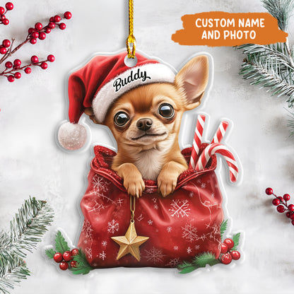 Petthouse | Custom Dog Christmas Ornament, Chihuahua Tree Ornament, Chihuahua Dog Xmas Decor