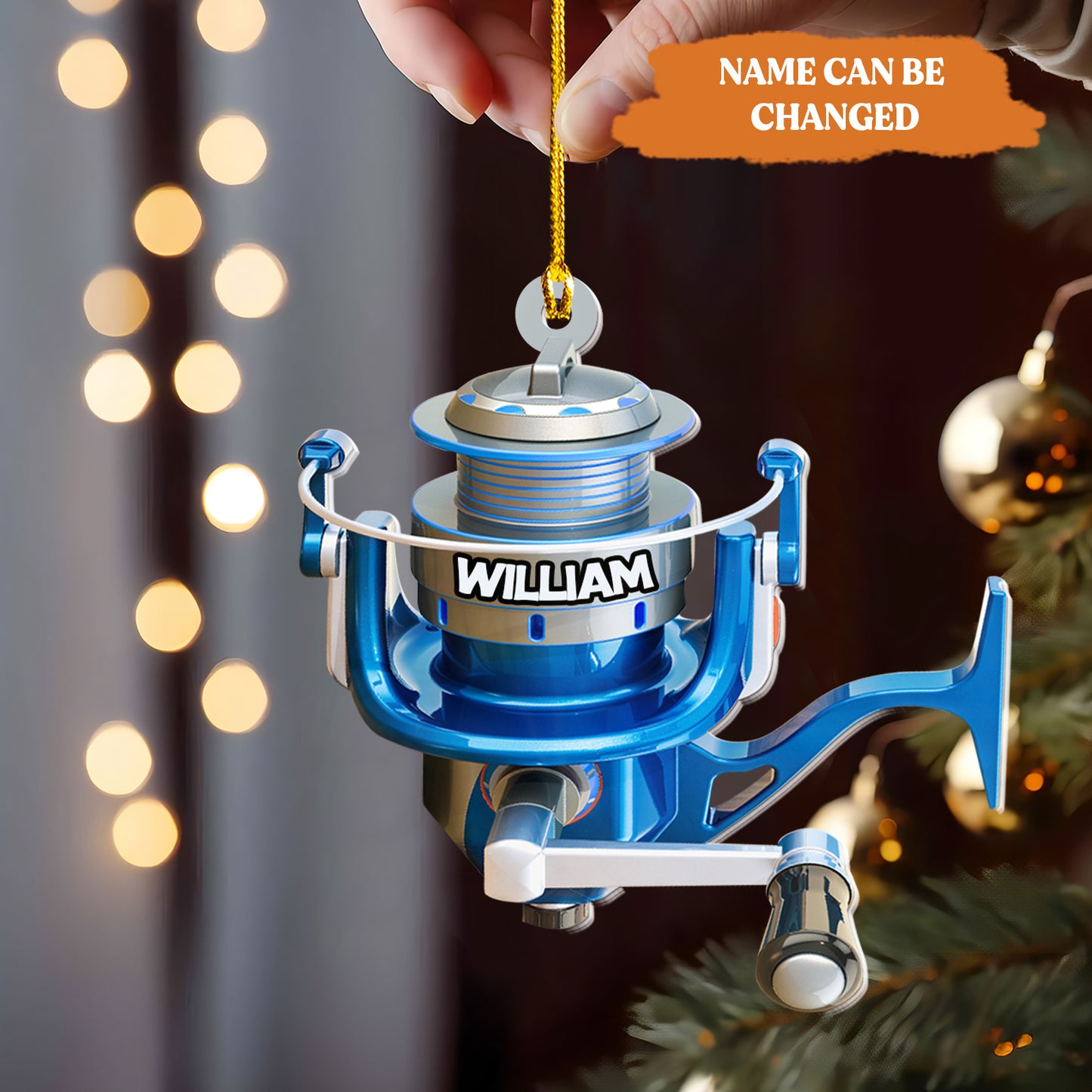 Petthouse | Personalize Fishing Gift, Fishing Reel, Christmas Fishing Reel Ornament, Fisherman Gift