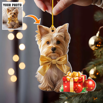 Petthouse | Customized Yorkie Puppy Christmas Ornament, Gift For Yorkie Mom, Christmas Ornament, Dog Keepsake