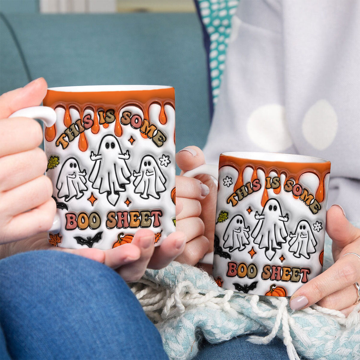 Petthouse | Halloween Ghost Mug, Ghost Ghouls Halloween Inflated 3d, This Is Some Boo Sheet Mug