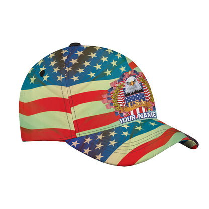 Petthouse | Customized Name Eagle American Flag Happy 4th Of July Cap Patriotic Eagle Hat United States Cap Patriot