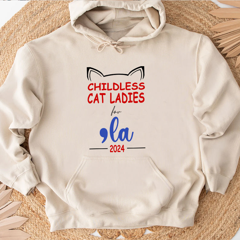 Petthouse | Cat Ladies For Comma La 2024 Shirt, Childless Cat Ladies Shirt, Cat Mom, 2024 Blue Madame