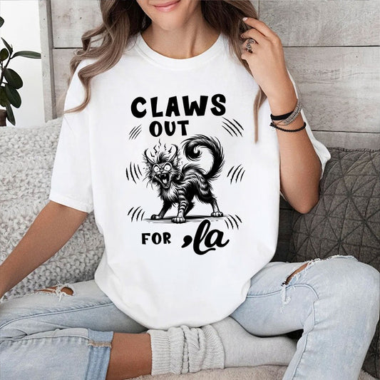 Petthouse | Claws Out For Comma La Shirt, Childless Cat Lady Tshirt, Miserable Childless Cat Ladies