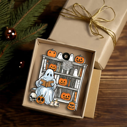 Petthouse | Halloween Ghost Book Ornament Window Hangings, Halloween Bookshelf, Ghostly Bookish