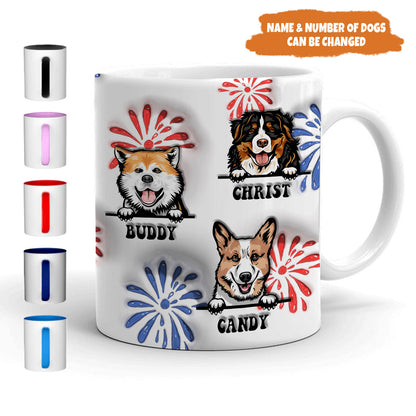 Petthouse | Custom You Look Like The 4th Of July 3d Inflated Effect Printed Mug, Dog Independence