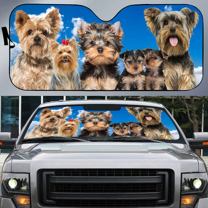 Petthouse | Yorkshire Terrier Car Sun Shade Windshield Cute Dog Car Accessories Gift For Family Members