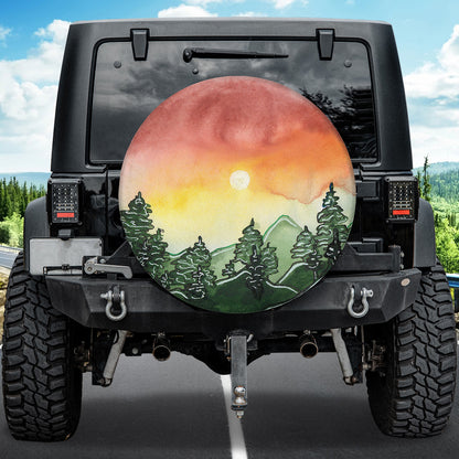 Petthouse | Mountains Nature Sunset Scenery Spare Tire Cover Truck Travel Trailer Waterproof Dust-proof Tire