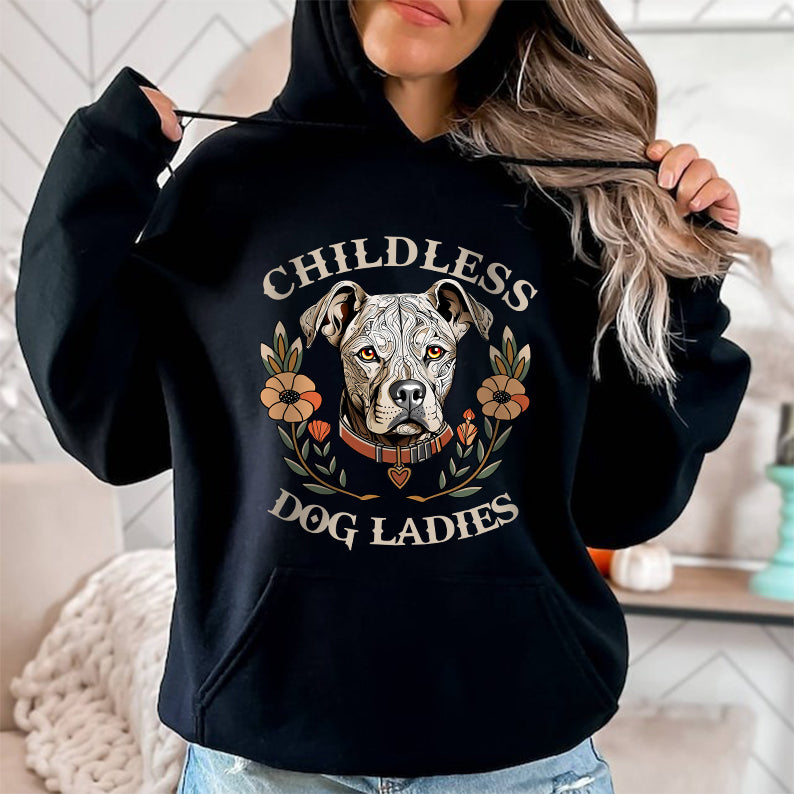 Petthouse | Childless Dog Ladies Women Shirt, Pitbulls Dog Shirt, Dog Lovers Ladies Shirt, Dog Lady