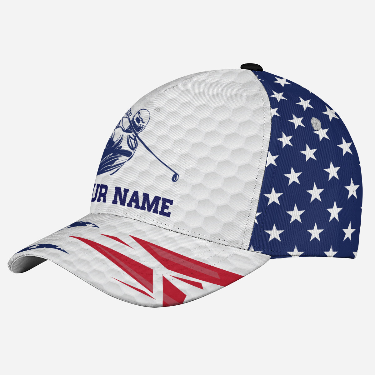 Petthouse | Customized Name American Golfer Cap Patriotic Golf Sport Hat Golf Cap Gift Golfers Gift Golf Lovers Gift