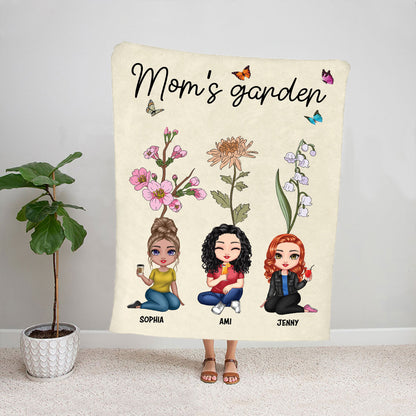 Petthouse | Personalized Mom's Love Garden Travel Blanket, Mom Birthday Throw Blanket, Best Mother's Day