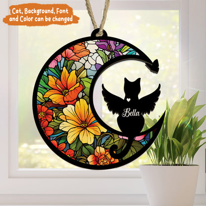 Pethouse | Customized Cat Suncatcher, Loss Of Pet Sympathy Gift, Pet Memorial Suncatcher Window Hanging