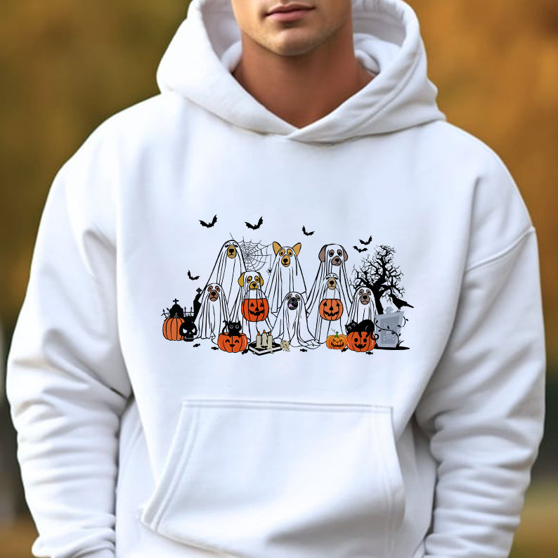 Petthouse | Halloween Ghost Dog Shirt, Happy Halloween Spooky Season Shirt, Dog Ghost Boo Crew Shirt