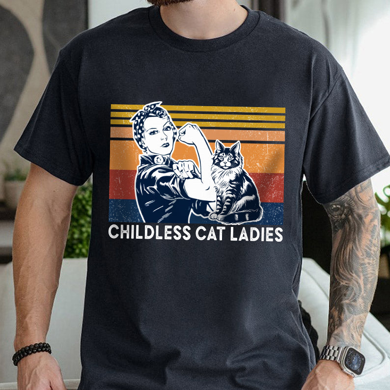 Petthouse | Childless Cat Ladies Shirt, Childless Cat Lady 2024 Shirt, Childless Cat Lady Tee, Blue 2024