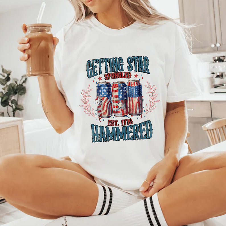 Petthouse | Getting Star Spangled Hammered Shirt, Independence Day Party In The Usa Shirt, 4th Of July