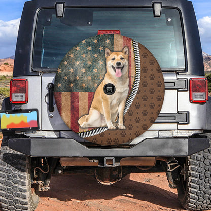 Petthouse | Shiba Inu Dog American Tire Cover American Pride Tire Protector Camper Tire Cover Dog Paws