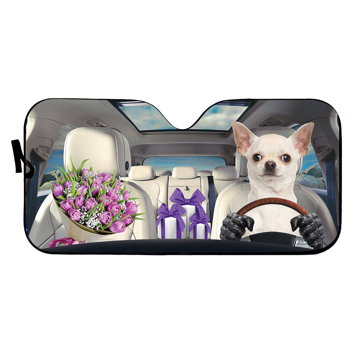 Petthouse | Chihuahua Customizable Sun Shade With Photo Dog Driving Home Windshield Cover Chihuahua Dog Mom