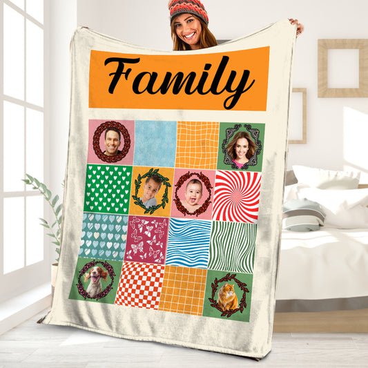 Petthouse | Personalized Photo Family Sofa Blanket To My Siblings, Fleece Blanket To My Sisters, Wedding Gifts