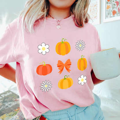 Petthouse | Fall Pumpkin Shirt, Coquette Orange Bow Fall Shirt, Pumpkin Lover Shirt, Thanksgiving