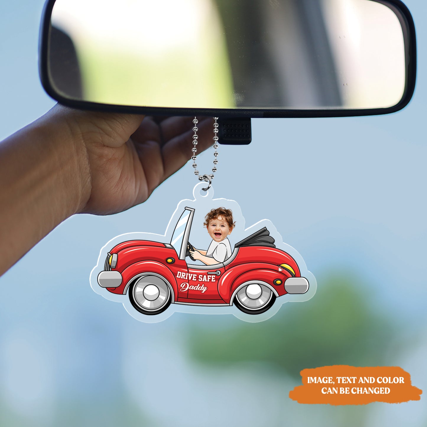 Petthouse | Personalized Acrylic Car Hanging, Drive Safe Daddy Car Hanging Dad Gifts, Car Accessories