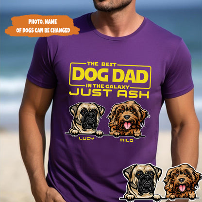 Petthouse | Personalized Best Dog Dad In The Galaxy Shirt, Dog Dad Shirt, Father's Day Gift For Dad