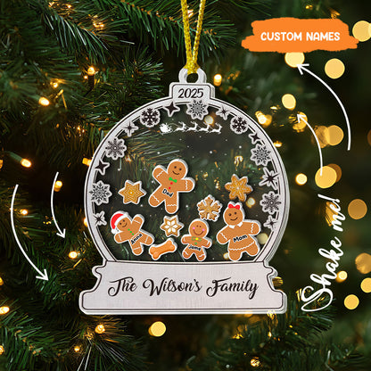 Petthouse | Personalized Gingerbread Family With Dogs Christmas Ornament, Family Ornament 2024