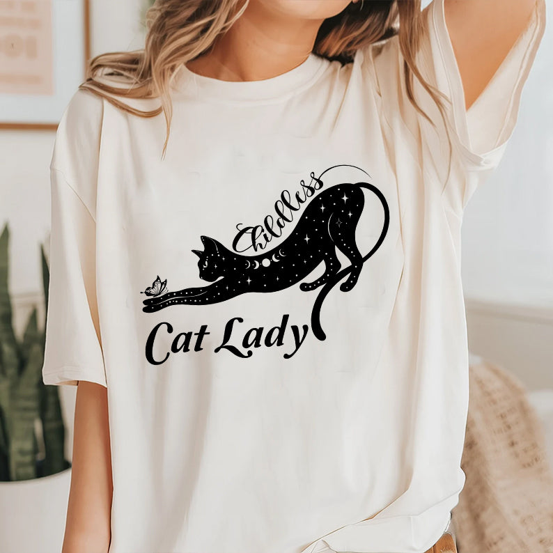 Petthouse | Childless Cat Lady Shirt For Woman, Cat Lady 2024 Shirt, Childless Cat Ladies, Black Cat