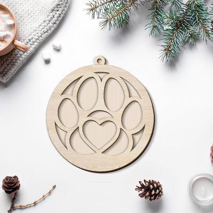 Petthouse | Personalized Dog Photo Memorial Ornament, Memorial Dog Christmas 2-layer Wooden Ornament