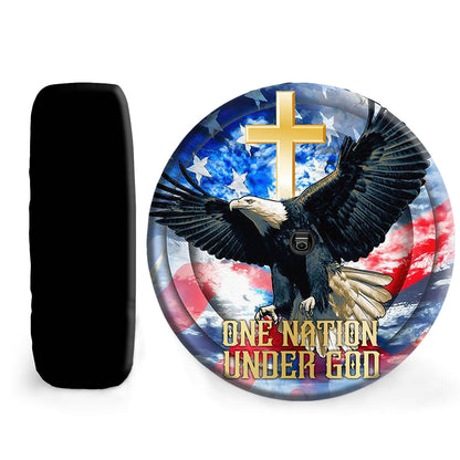 Petthouse | Eagle Usa Flag One Nation Under God Custom Tire Cover Christian American Lover Pastor Spare Tire Cover