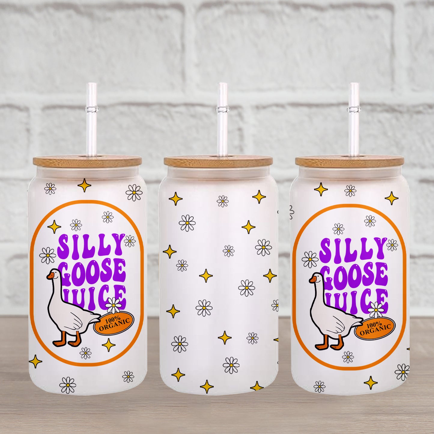 Petthouse | Silly Goose Juice Glass Can, Funny Silly Goose Iced Coffee Cup, Silly Goose Juice