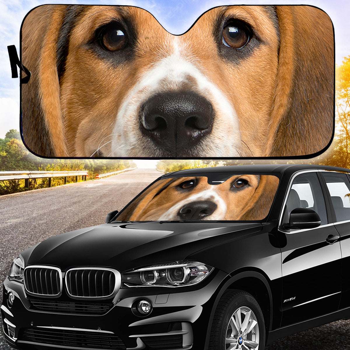 Petthouse | Beagle Dog Windshield Sunshade Cute Pet Car Sunshade Car Decoration Car Accessories Dog Dad Mom