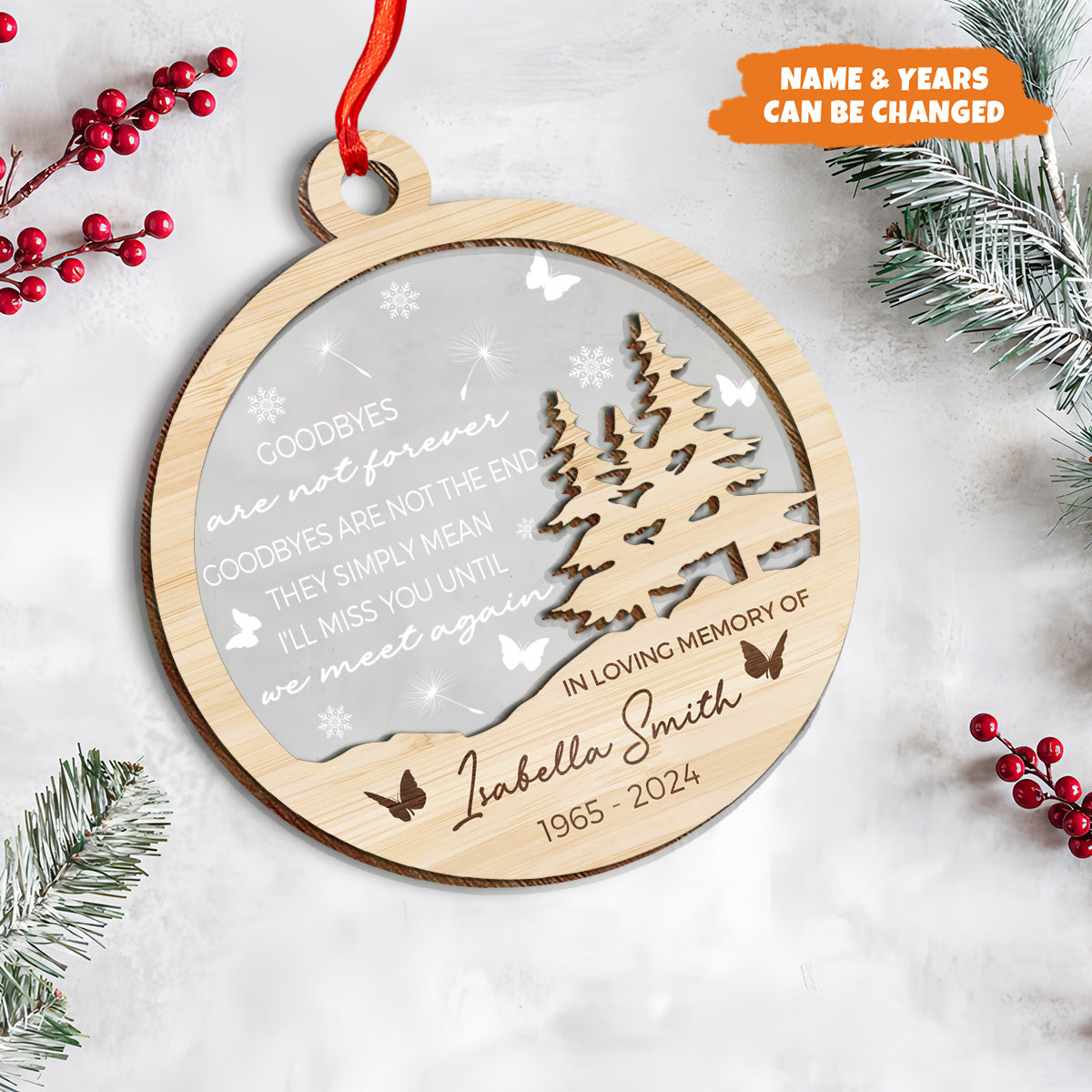 Petthouse | Personalized Memorial Ornament, In Loving Memory Christmas Ornament Gift, Remembrance Gifts