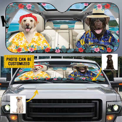 Petthouse | Labrador Retriever Hawaii Windshield Sunshade Customized Photo Sunshade For Car Sun Visor