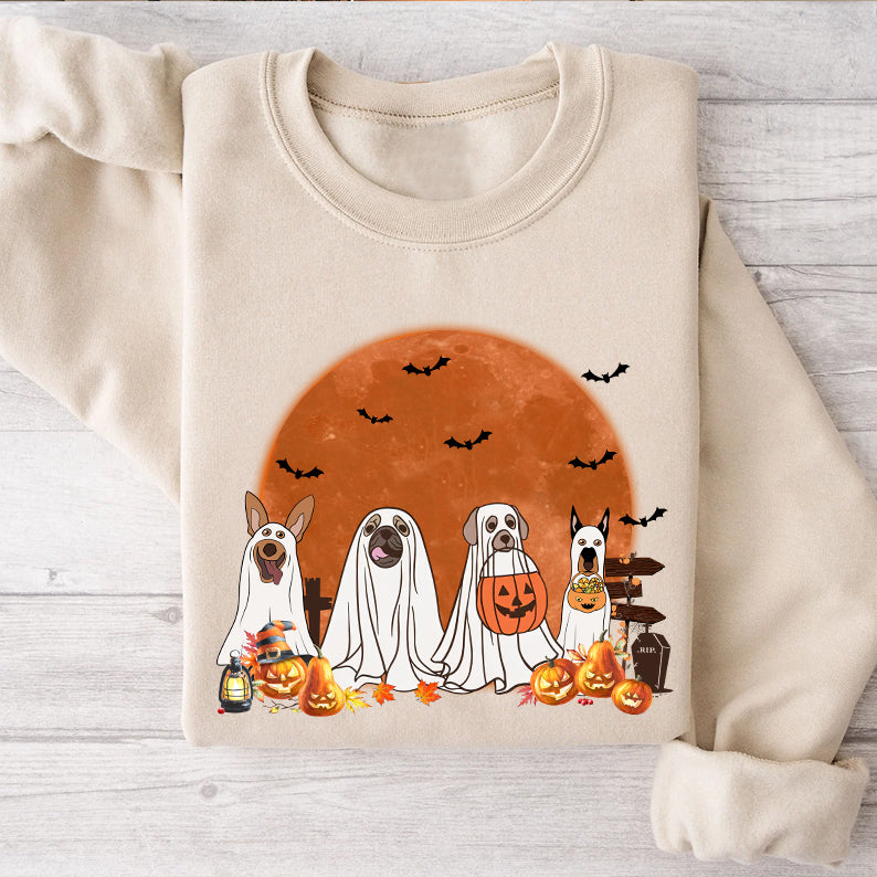 Petthouse | Spooky Dogs Shirt, Fall Spooky Season Pumpkin Tshirt, Halloween Festive Party Tee