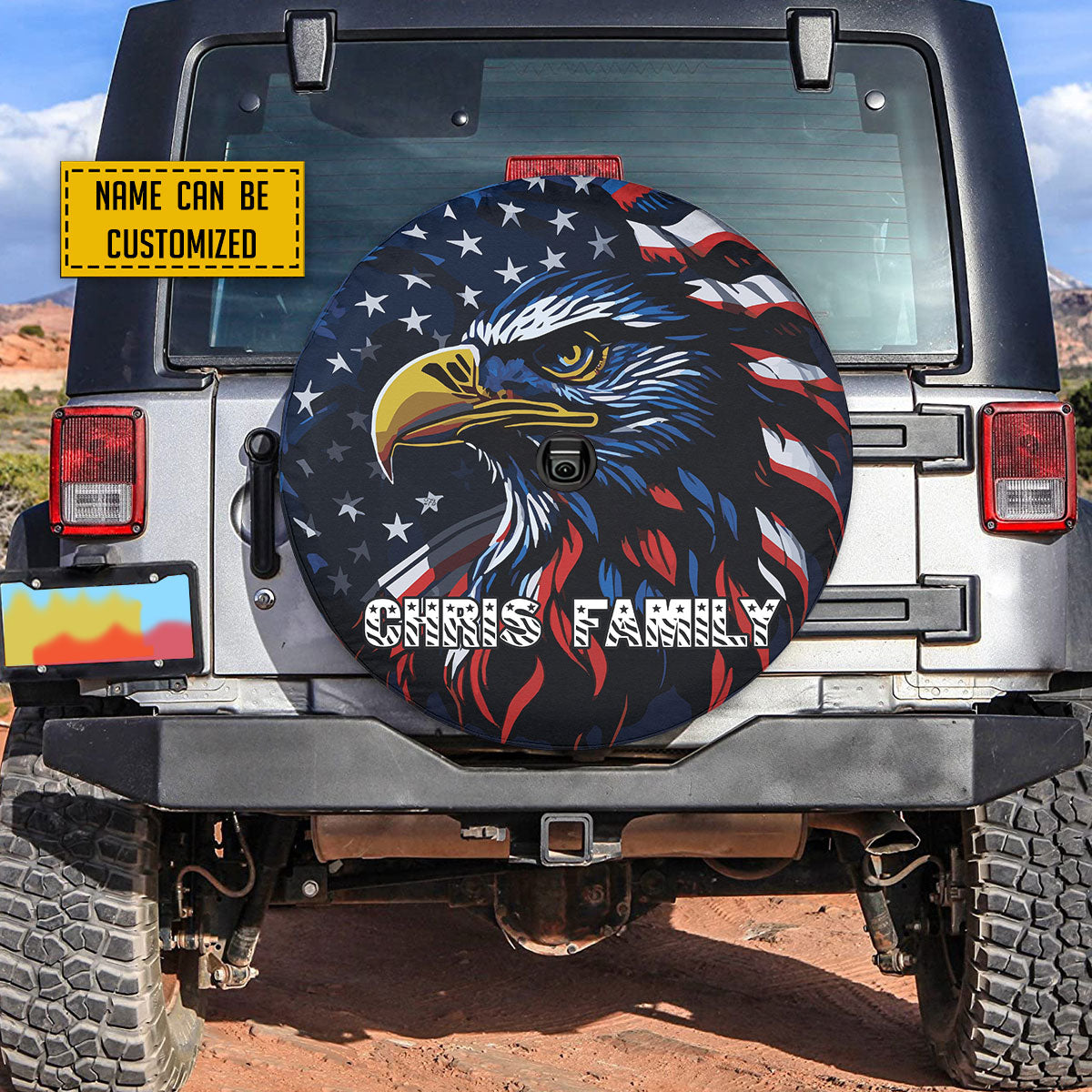 Petthouse | Customized Beautiful Eagle On American Flag Spare Tire Cover For Patriot 4th Of July