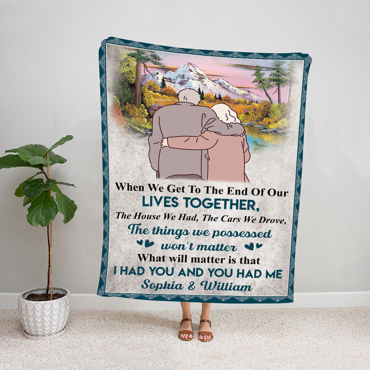 Petthouse | Personalized Valentines Grandpa Fleece Blanket, When We Get To The End Of Lives Throw Blanket