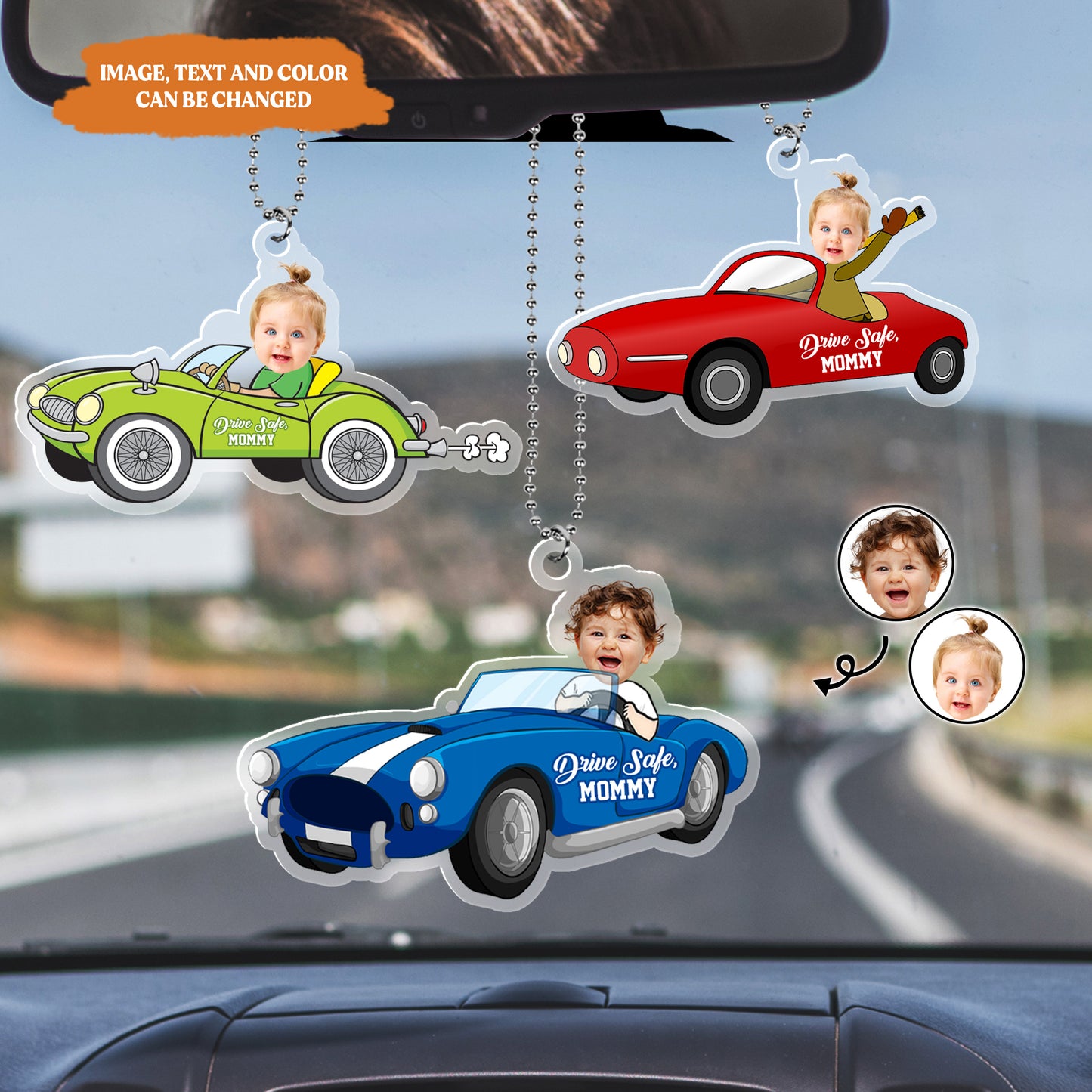 Petthouse | Customized Drive Safe Mommy Car Hanger, Drive Safe Daddy, Fathers Day Gift, Grandpa