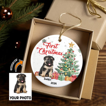 Petthouse | Personalised Dogs First Christmas Ornament, Puppy's 1st Xmas Tree Decoration, Memorial Gift