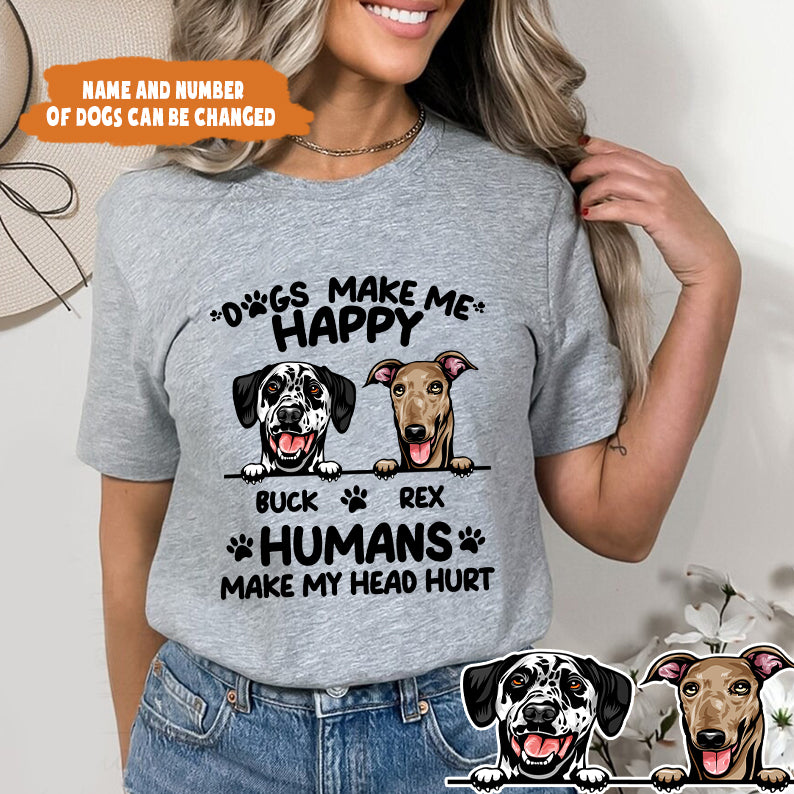 Petthouse | Dogs Dad Make Me Happy Shirt, Gift For Father's Day, Dog Lovers Unisex Cotton Shirt