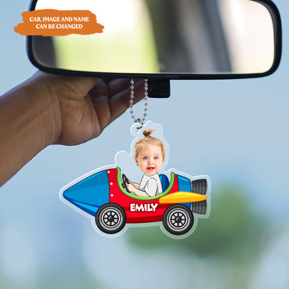 Petthouse | Customized Photo Kids Hanging Car, Ornament For Grandpa, Father New Dad Gift, Gift For Him