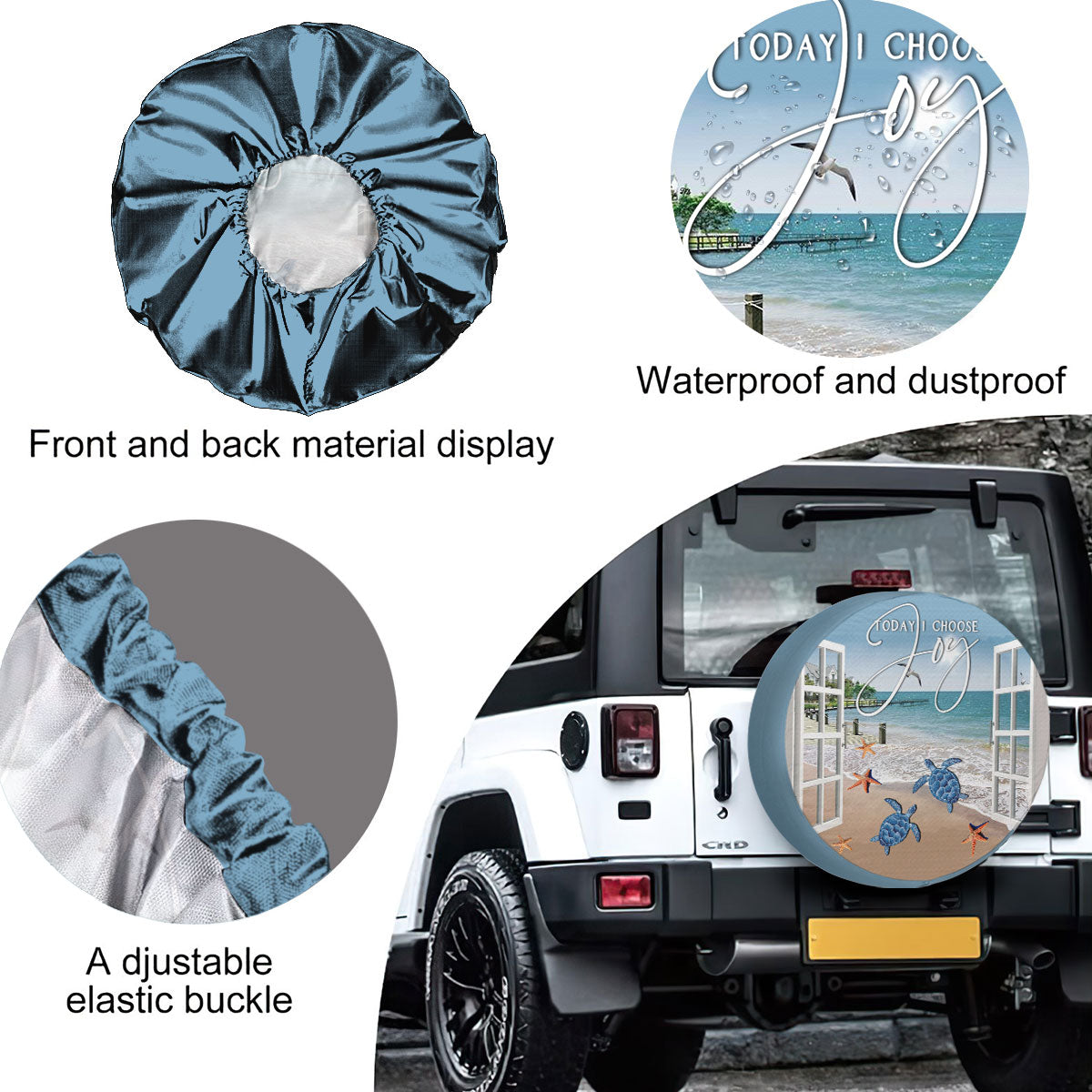 Petthouse | Sea Turtle Beach Spare Wheel Cover Door To Beach Tire Totes Today I Choose Joy Spare Tire Cover