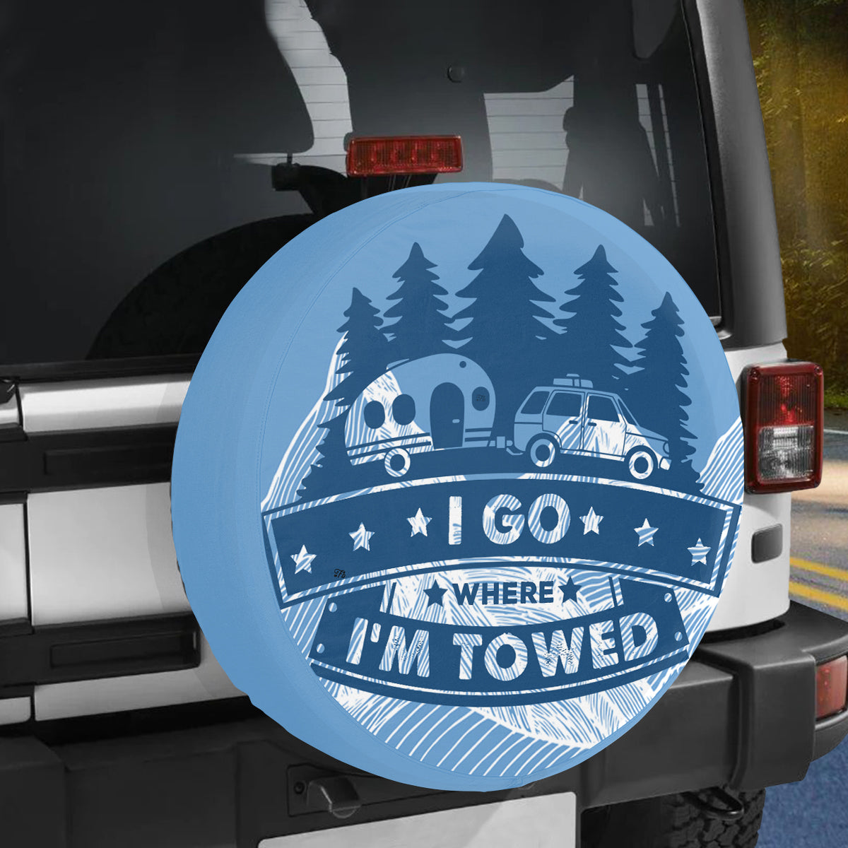 Petthouse | Camping Spare Tire Cover I Go Where I Towed Spare Tire Cover Waterproof Wheel Tire Cover Camper Accessories